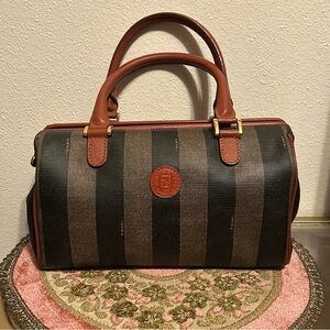 Vintage Fendi Pequin Boston Bag